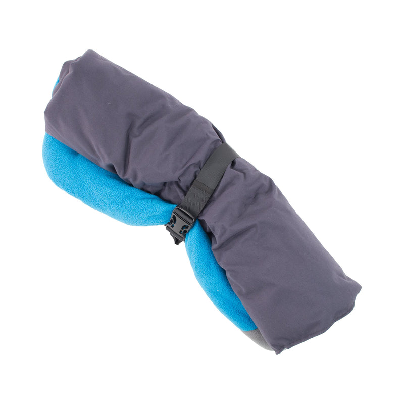 [Australia] - DOGHELIOS 'Combat-Terrain' Cordura-Nyco Reversible Nylon and Polar Fleece Travel Camping Folding Pet Dog Bed Mat, Medium, Blue, Grey 