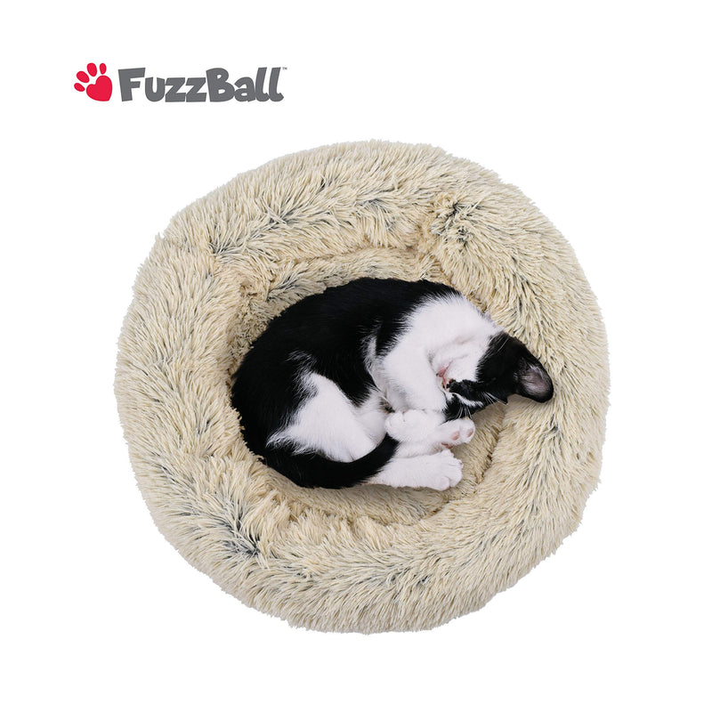 FuzzBall Fluffy Luxe Pet Bed, Anti-Slip, Waterproof Base, Machine Washable, Durable – for Dogs & Cats, 3 Colors Available X-Small Grey-White - PawsPlanet Australia