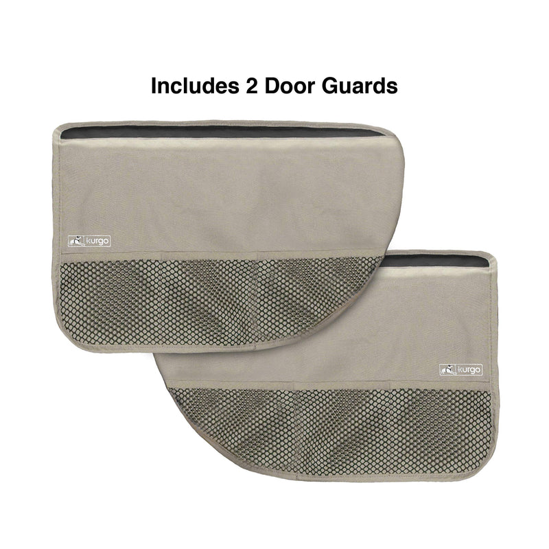 Kurgo Car Door Dog Cover, Pet Protector for Car Doors, Waterproof Guard, Fits Sedans and SUVs, Adjustable Fit, Easy to Clean, Travel Accessories for Pets - Set of 2 (Hampton Sand) Locking Tabs Hampton Sand - PawsPlanet Australia