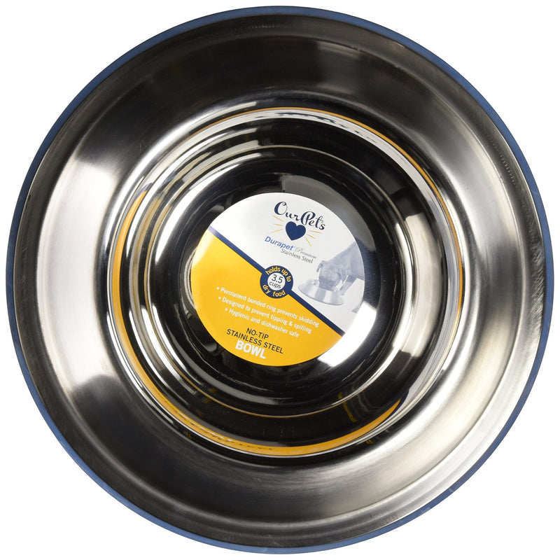 [Australia] - OurPets DuraPet Premium No-Tip Stainless Steel Pet Bowls Large 