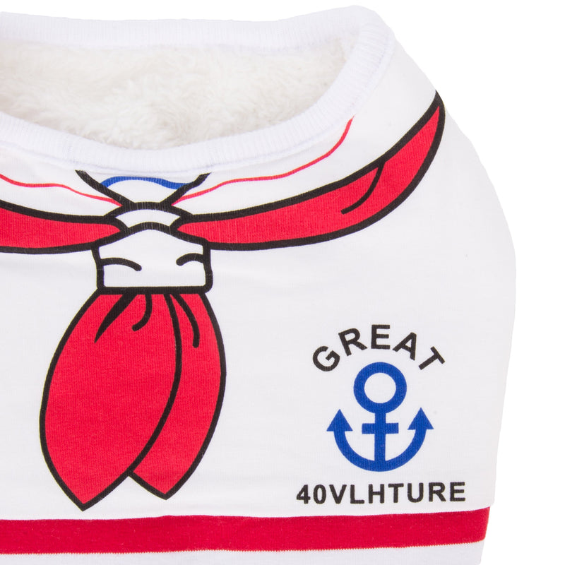 [Australia] - CueCue Pet Striped Sailor Sweater Medium Red/White 