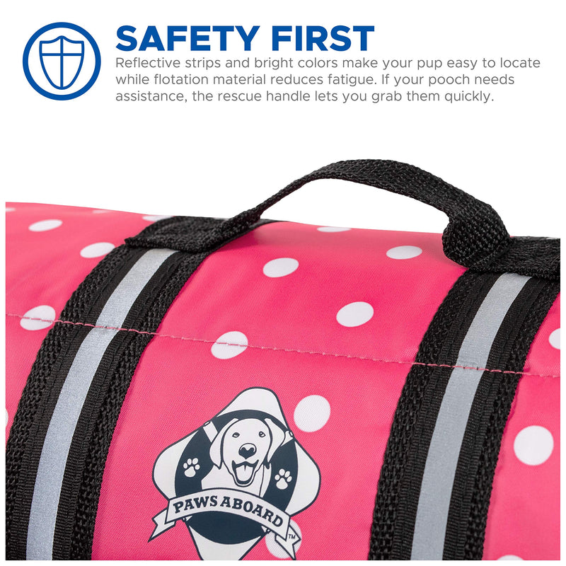 Paws Aboard Pet Life Jacket XX-Small Pink Polka Dot - PawsPlanet Australia