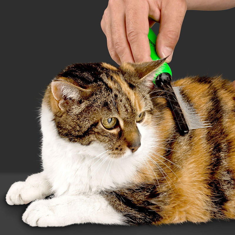 Golden Pets fur detangler comb I dog & cat brush suitable for medium to long hair I small - large animals I easy cleaning I + free care manual detangling comb - PawsPlanet Australia