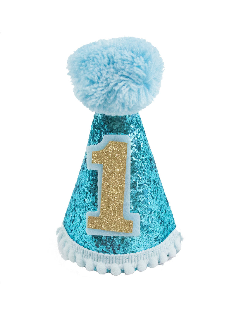 PET SHOW Small Dog Birthday Hat for Pets 1-Year-Old Birthday Party Cat Kitten Headband Hats Charms Grooming Accessories Pack of 1 Blue - PawsPlanet Australia