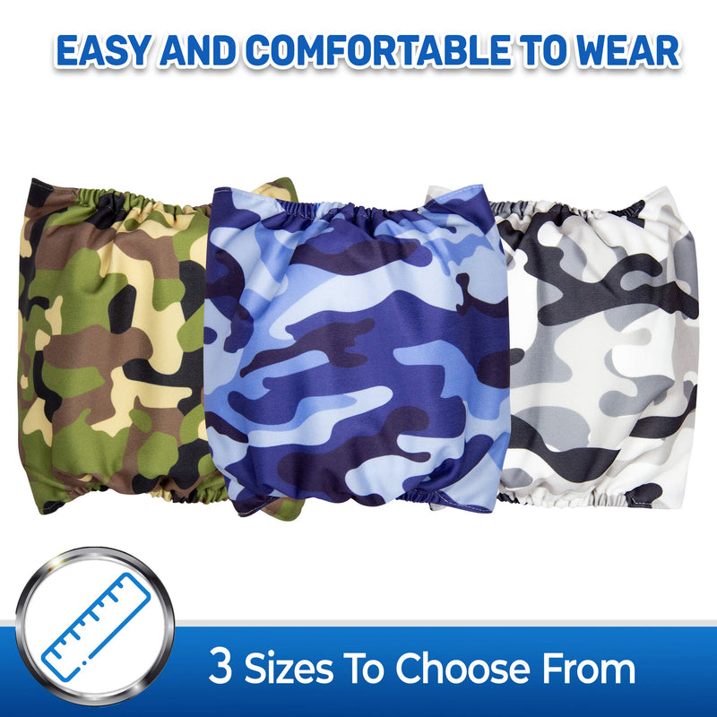 Pet Magasin Male Dog Belly Manner Band Wraps Nappies (3 Pack) (Small, Camo) Small - PawsPlanet Australia