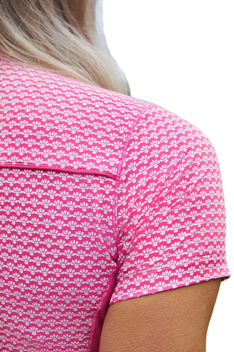 Dublin Kylee Printed Short Sleeve Ladies Shirt (Carmine Rose, XX-Large) - PawsPlanet Australia
