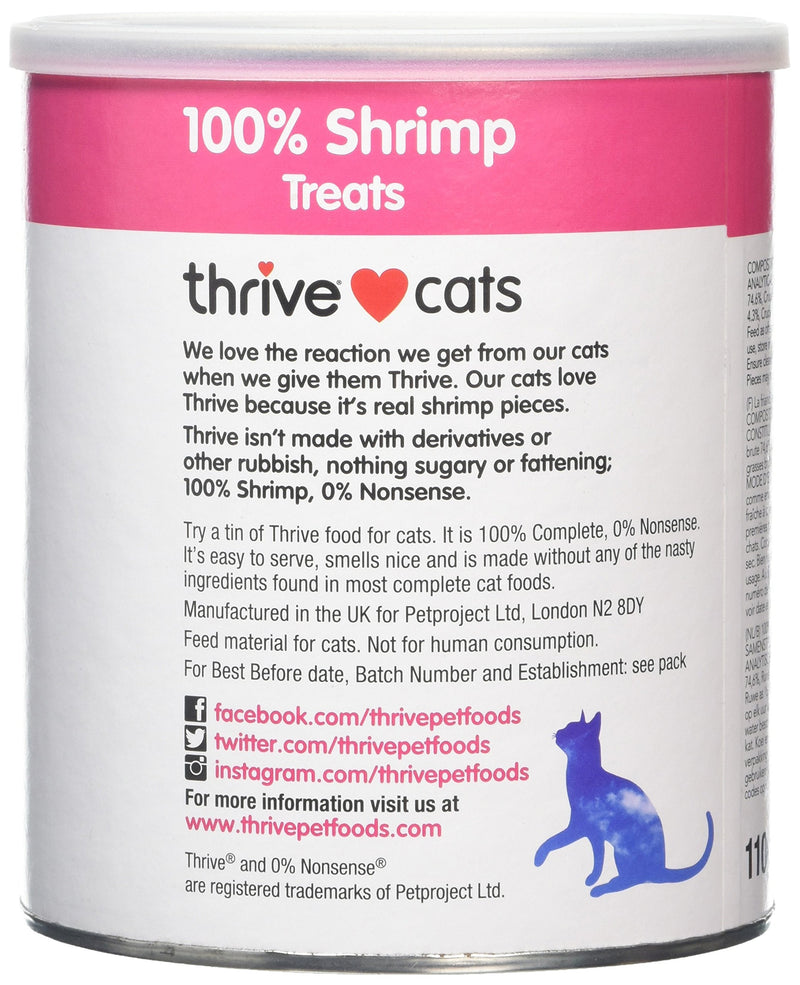 Thrive Cat 100% Shrimp Treats MaxiTube - 110g 110 g (Pack of 1) - PawsPlanet Australia