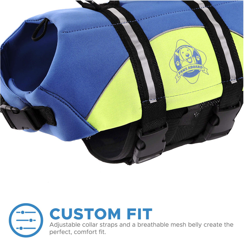 Paws Aboard Pet Life Jacket 1 Blue & Yellow Medium - PawsPlanet Australia