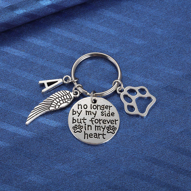 Dog and Cat Memorial Keychain Initial Paw Prints Sympathy Keyring for Pet Loss Remembrance Gift for a Grieving Pet Owner Little Keepsake for Doggy Puppy Kitty - PawsPlanet Australia