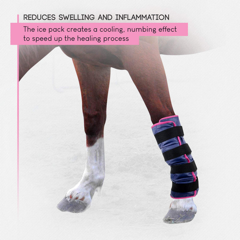 Horse Ice Pack - Cooling Leg Wraps for Hock, Ankle, Knee, Legs, Boots, and Hooves. (Single Ice Boot, by Magic Gel) 1 Count (Pack of 1) - PawsPlanet Australia