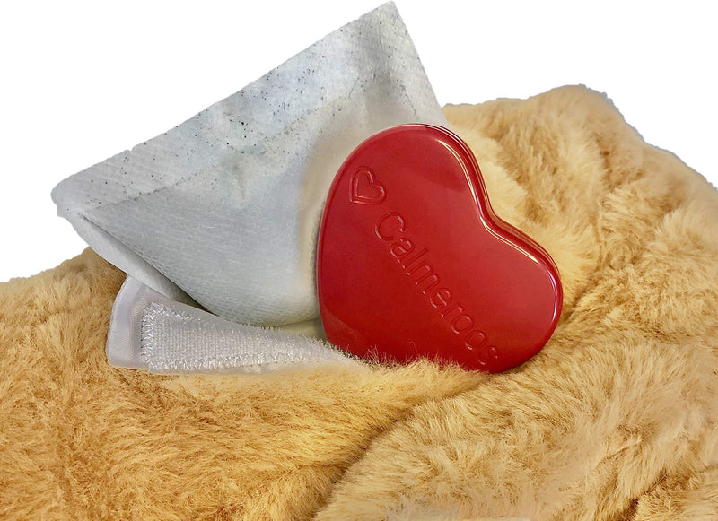Calmeroos Plush Heartbeat Toys - Calming Separation Anxiety Relief Toys for Puppies and Kittens - Heartbeat Simulator in a Soft Comforting Pillow Pet Plush for Dogs and Cats Brown - PawsPlanet Australia