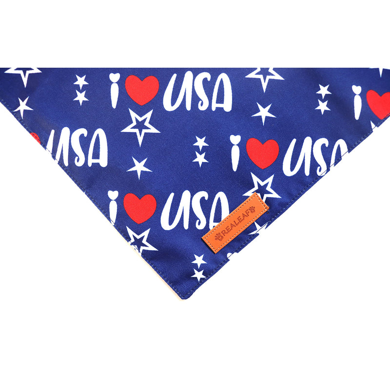 Realeaf Holiday Dog Bandanas 2 Pack, Triangle Reversible Scarves Bibs for Dogs, Premium Durable Fabric, Bandana for Small Medium Large and Extra Large Dogs Pets 4th of July - PawsPlanet Australia