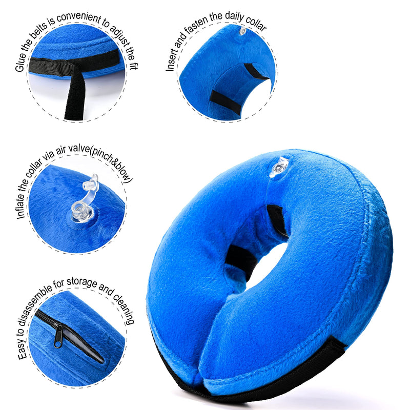 Yeuca Dog & Cat Inflatable Collars & Cones, Soft Pet Recovery Collar for After Surgery, Dog Cone Substitute - Update 2021 Medium (Pack of 1) - PawsPlanet Australia