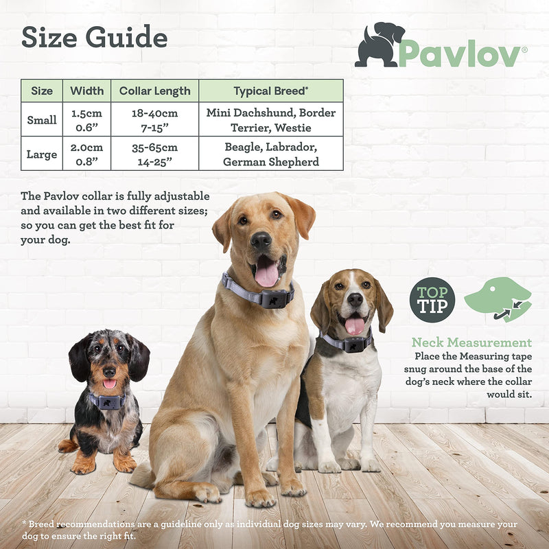 Pavlov Digital Anti Bark Collar, deterrent device to stop dogs barking, no shock only sound & vibration, safe & humane, no bark training for small medium & large dogs, water resistant and lightweight M/L - PawsPlanet Australia