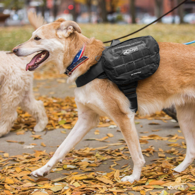 Kurgo RSG Saddle Bag for Dogs, Compatible with RSG Harnesses and Belts, Two Zip Pockets, Black - PawsPlanet Australia