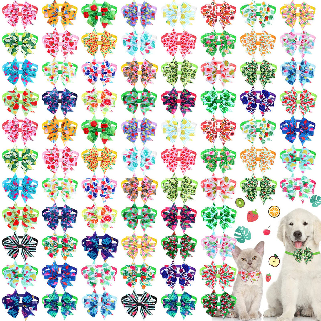 80 Pieces Summer Dog Bow Ties Adjustable Dog Neck Bows Pet Dog Bowtie Collar Cat Bowtie Dog Grooming Bows for Small and Medium Dogs Cats Puppy Grooming Accessories, 40 Styles - PawsPlanet Australia