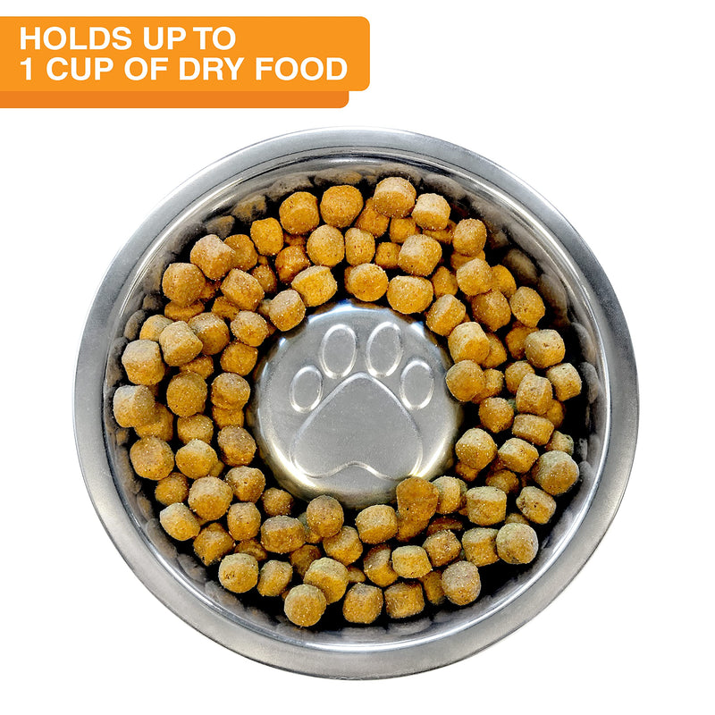 NEATER PET BRANDS Slow Feed Bowl Stainless Steel - Standard Bowls Fit Elevated Feeders 1 Cup - Fits 5.75 - 6.25 Inch Opening - PawsPlanet Australia