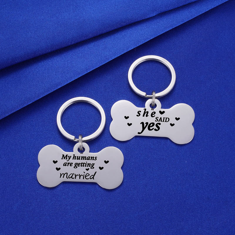 Pet Accessories for Dog Lovers My Humans are Getting Married Bone Shape Keychain for Wedding Pets Dog Engagement Announcement - PawsPlanet Australia