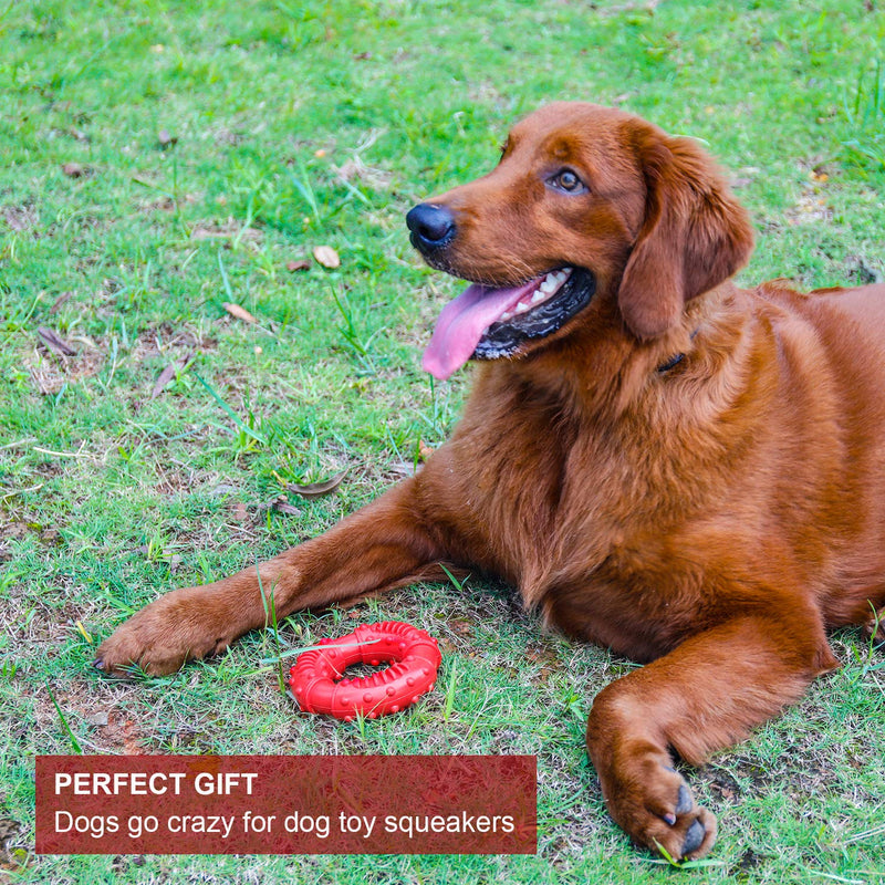 HAOPINSH Dog Chew Toy Durable for Extreme Chewers Dogs Strong Rubber Ring Interactive Large Dog Training Tough Toys for Aggressive Chewers Almost Indestructible Dog Great Gift (Red) - PawsPlanet Australia