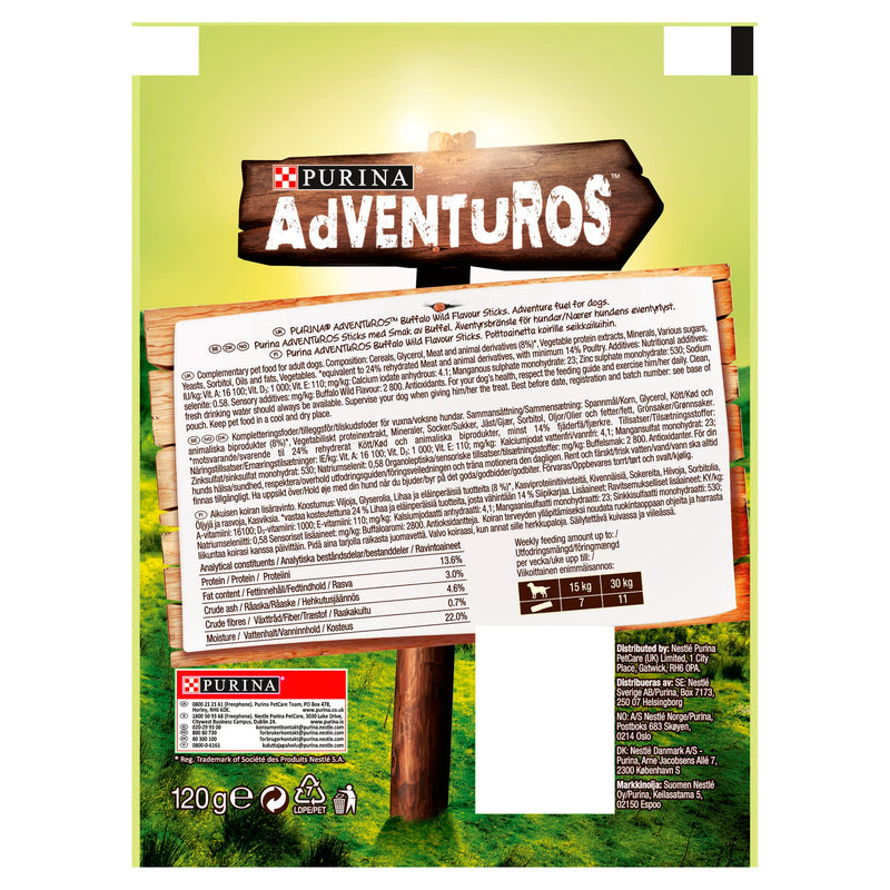 Adventuros Sticks Dog Treats Buffalo Flavour 120g - PawsPlanet Australia