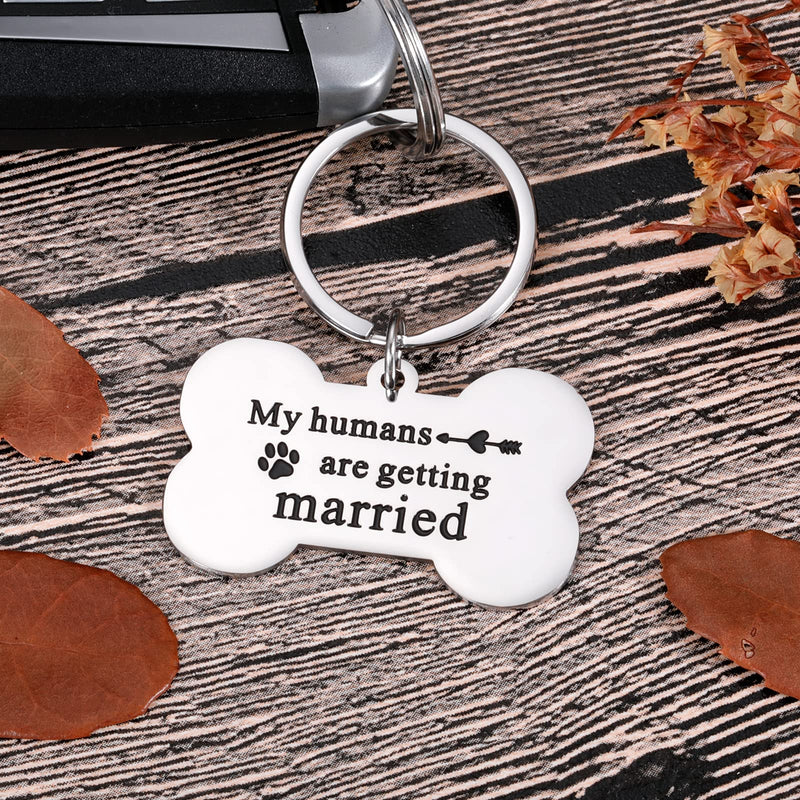 Dog Tags Personalized for Wedding Pets Dog Engagement Gifts for Couples Announcement Mom Bride to be Gifts for Couples Dog Lovers Owner Pet Accessories for Cat Dad Mom My Humans are Getting Married - PawsPlanet Australia