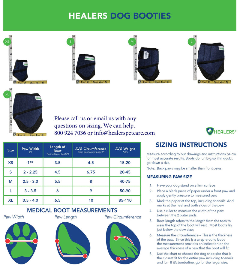 Healers Medical Dog Boots and Gauze Bandages, Box Set of 2 Boots with 2 Gauze Pads, Blue xs 1 - PawsPlanet Australia
