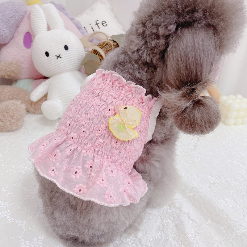 KILLUA Dog Dresses Pet Clothes Cute Style Pink Short Dress,Spring, Summer and Autumn,Suitable for Cat Puppy in Parties, Important Occasions.Girl Series:21d-02 (Pink, XS) X-Small - PawsPlanet Australia