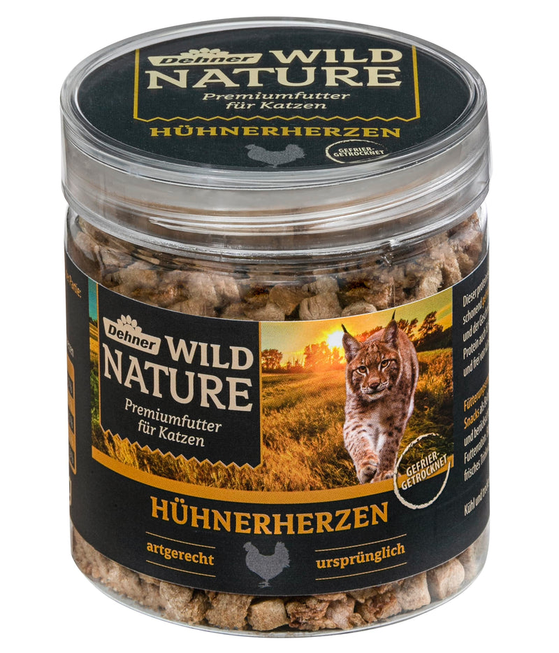 Dehner Wild Nature Cat Snack, Freeze-Dried, Chicken Hearts, 6 x 20 g (120 g) - PawsPlanet Australia