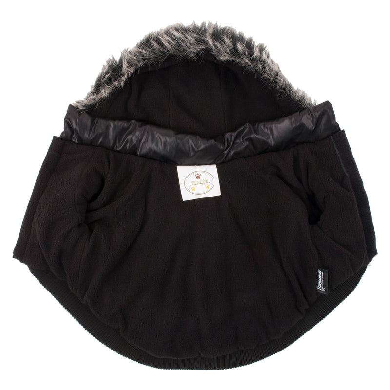 [Australia] - Metallic Fashion Pet Parka Coat Black Medium 