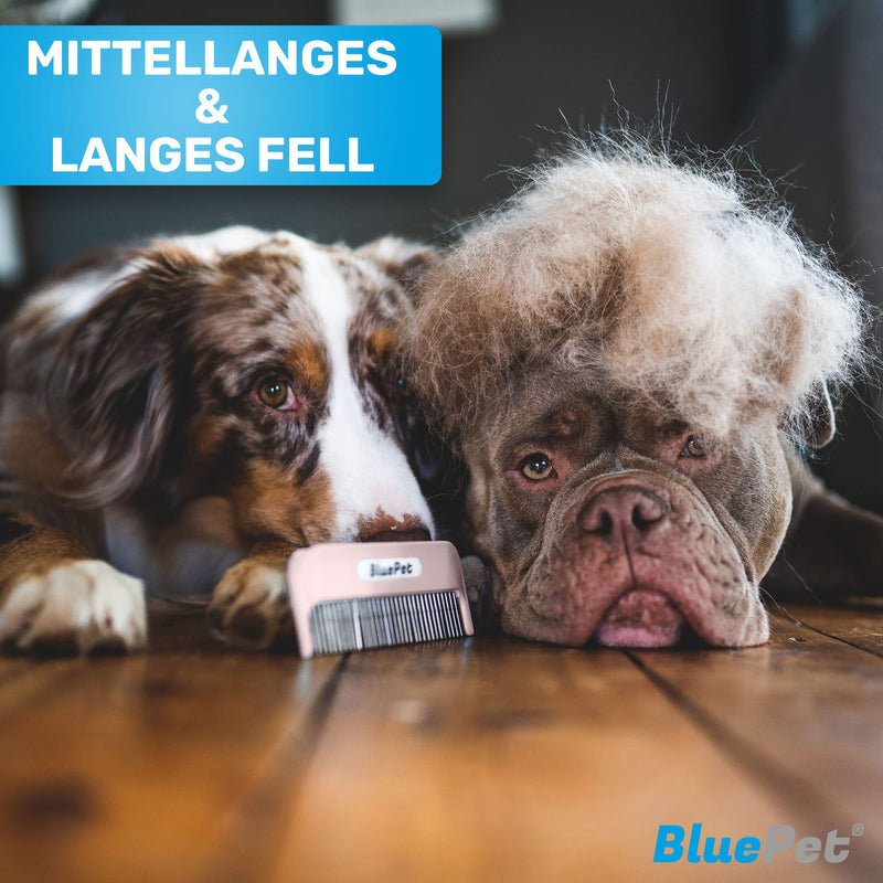 BluePet "Magic Comb" patented with rotating & yielding teeth - For long-haired dogs and cats - Removes knots and untangles the fur - Also for humans Pink - PawsPlanet Australia