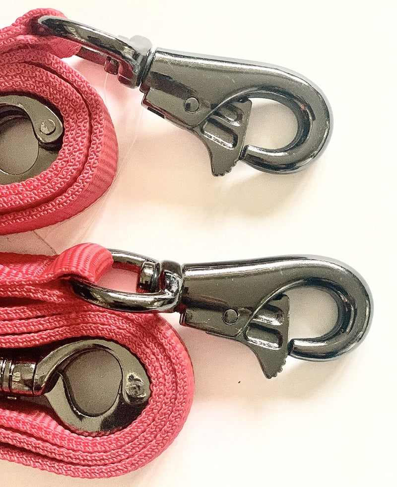Majestic Ally Pack of 2, Double Thick Trailer Tie for Horse Haulage, Cross tie with Adjustable Buckle, Panic Snap and Bull Snap – 1 Inch by 36 Inch Black - PawsPlanet Australia