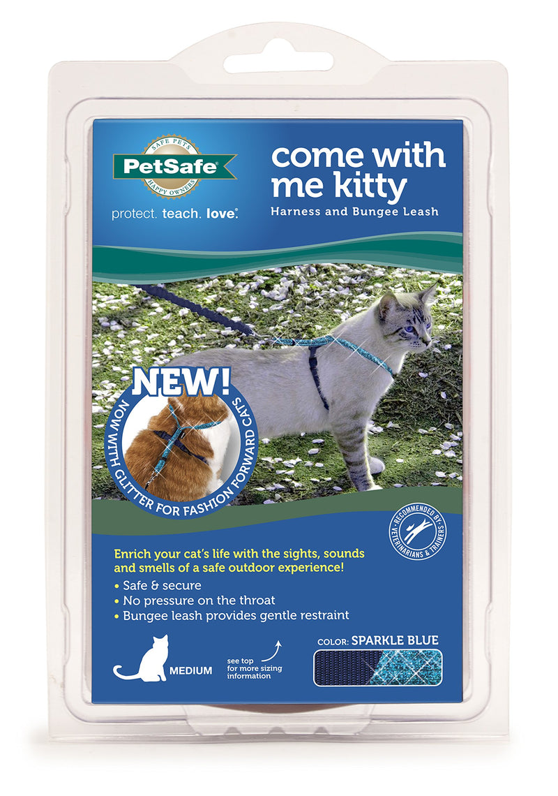 [Australia] - PetSafe Come With Me Kitty Glitter Harness and Bungee Cat Leash Medium 