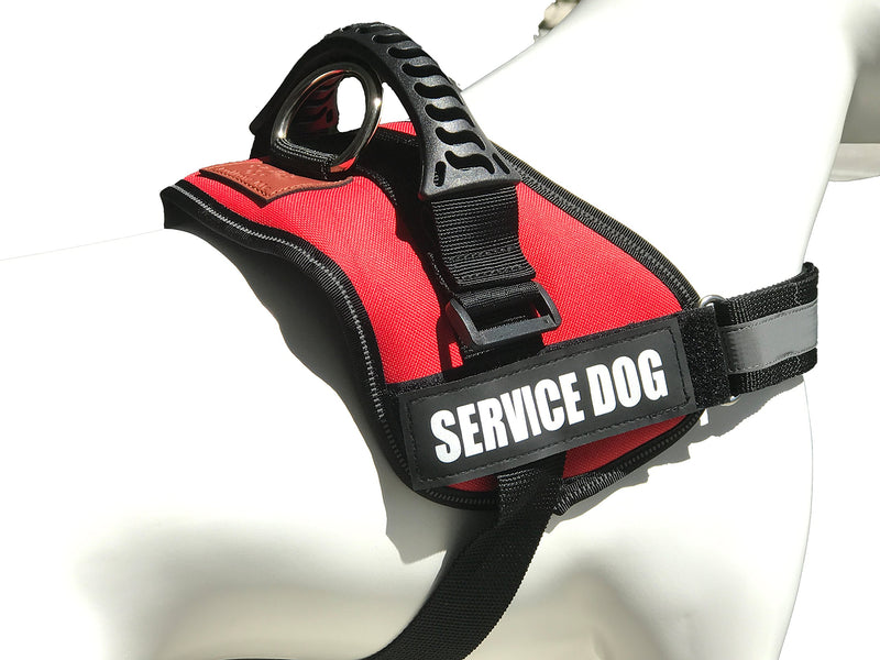 [Australia] - ALBCORP Service Dog Vest Harness - Reflective - Woven Polyester & Nylon, Comfy Mesh Padding, RED/Black L 27''- 36'' Girth 