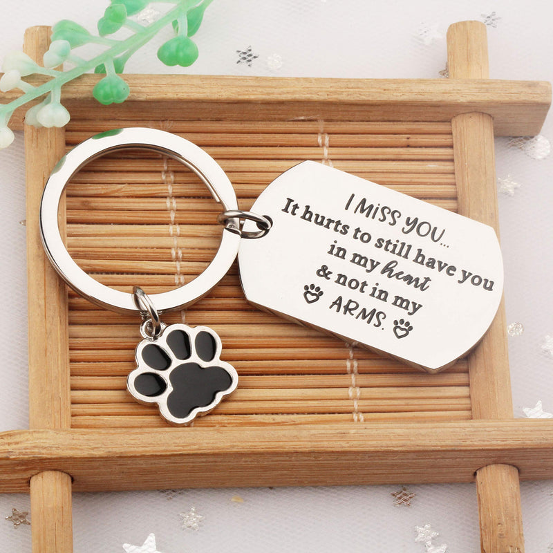 [Australia] - BAUNA Pet Memorial Gift Keychain It Hurts to Still Have You in My Heart Dog Cat Remembrance Jewelry Keyrings for Pet Loss 