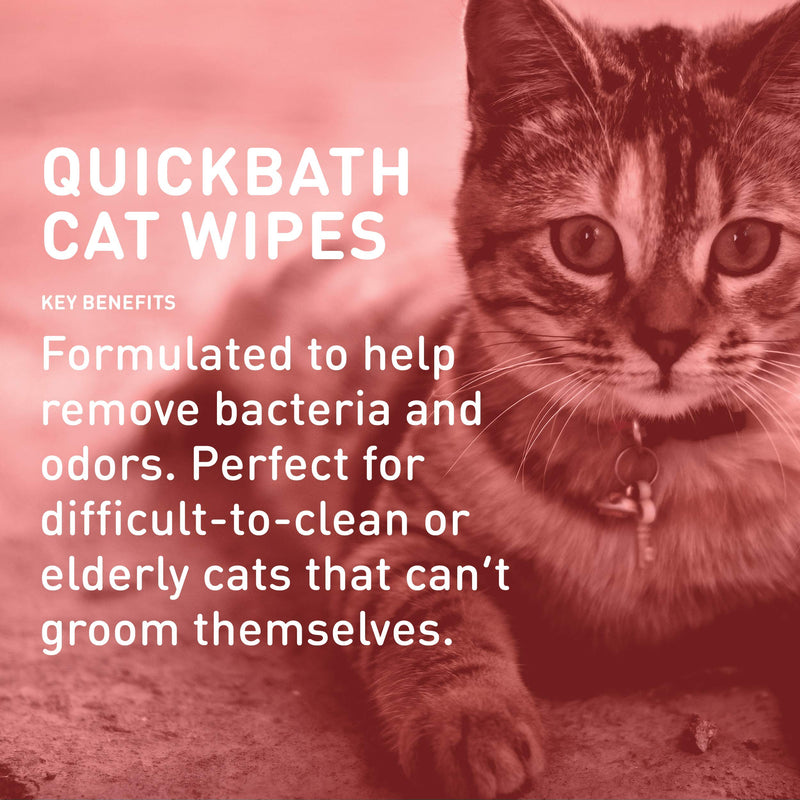 [Australia] - International Veterinary Sciences IVS Quick Bath Pet Towelettes, Removes Odor, Extra Thick and Heavy Duty, Made in The USA Cats 10 Count 