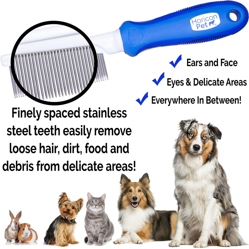 Horicon Pet 45 Pin Face & Finishing Comb With Stainless Steel Metal Teeth - Dogs, Cats & Small Animals for Removing Matted Fur, Knots & Tangles - PawsPlanet Australia