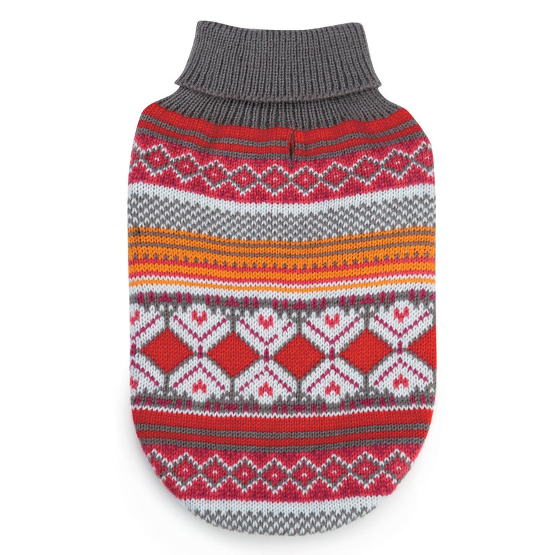 East Side Collection Northern Lights Sweater for Dogs, 8" XXS, Raspberry - PawsPlanet Australia