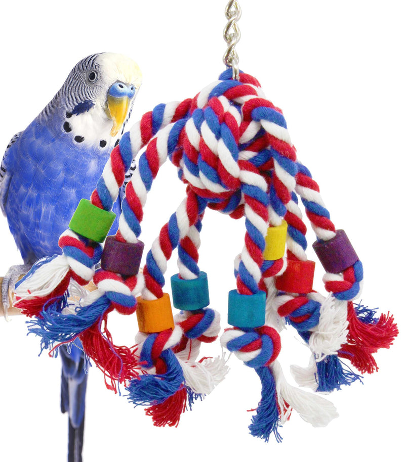 [Australia] - Bonka Bird Toys 55094 Rope Jumble Plucking Preening Bird Toy for Pet Budgie Parakeet Lovebirds Conures Small or Medium Parrots Cages 