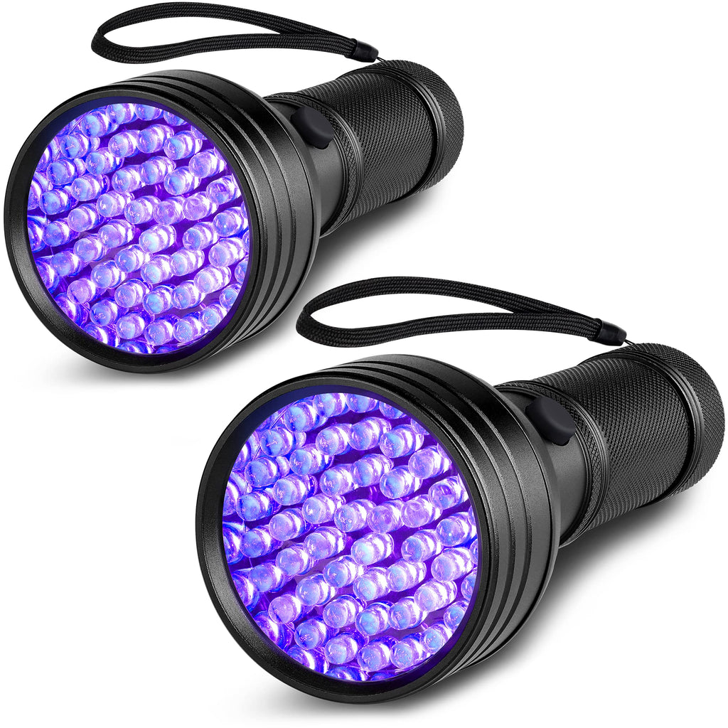 FOLKSMATE 2-Pack UV Flashlight Black Light, 51 LED 395nm Ultraviolet Flashlight Blacklight, Pet Urine Detector Light for Dog and Cat Urine, Dry Pet Stains, Matching with Pet Odor Eliminator - PawsPlanet Australia