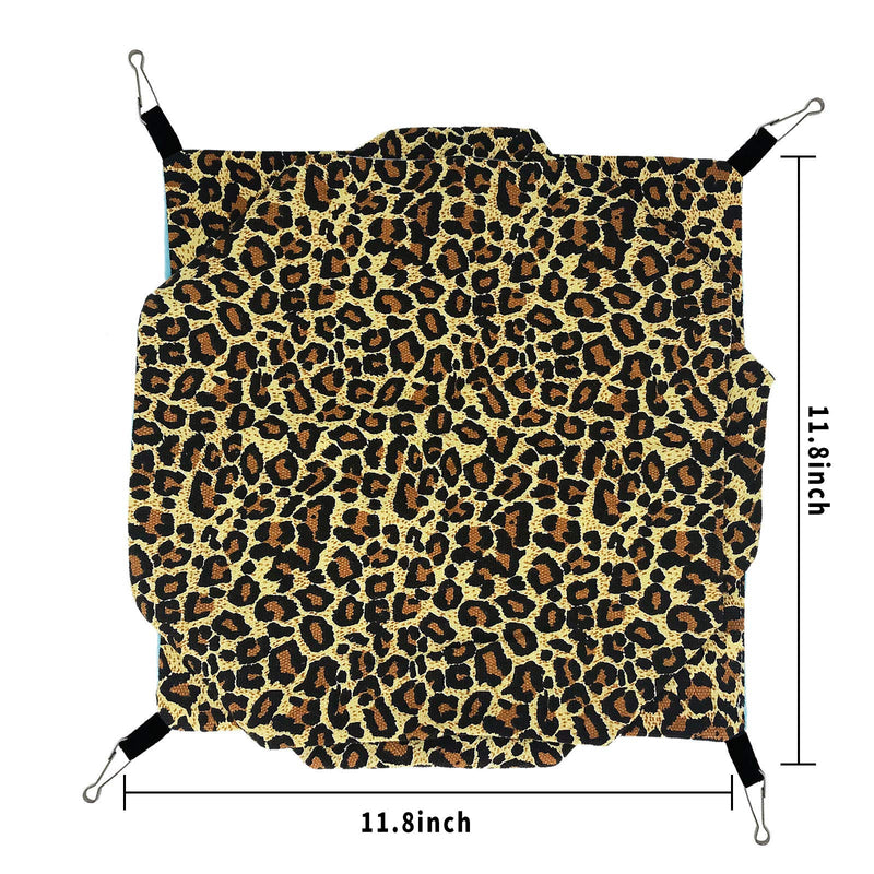 McFeddy Small Animal Hammock Pet Cage Accessories Hamster Swing Bed Siesta Bag 3-Layer Sugar Glider Hammock Rats Ferret Squirrel Guinea Pig Hiding Place Warm Bed (B-Leopard Pattern) B-Leopard pattern - PawsPlanet Australia