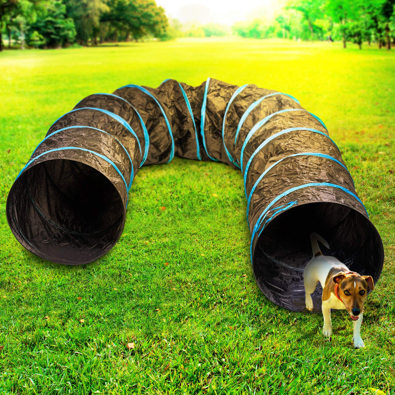 Pet Mania - Dog Agility Training Tunnel with Storage Bag, Pegs & Frisbees - PawsPlanet Australia