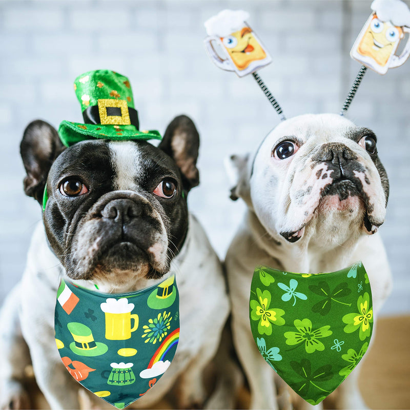 St. Patrick Dog Cat Bandana, Holiday 2 Pack Bandana Irish Rainbow Shamrock Scarfs for Small Medium Large Dogs Cats Pet Puppies (The Lucky One, Small) The Lucky One - PawsPlanet Australia