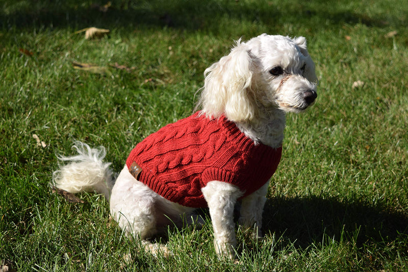 Funky Junque Pet Sweater Dog Jacket Warm Winter Stretch Knit Puppy Coat Vest S Red - PawsPlanet Australia