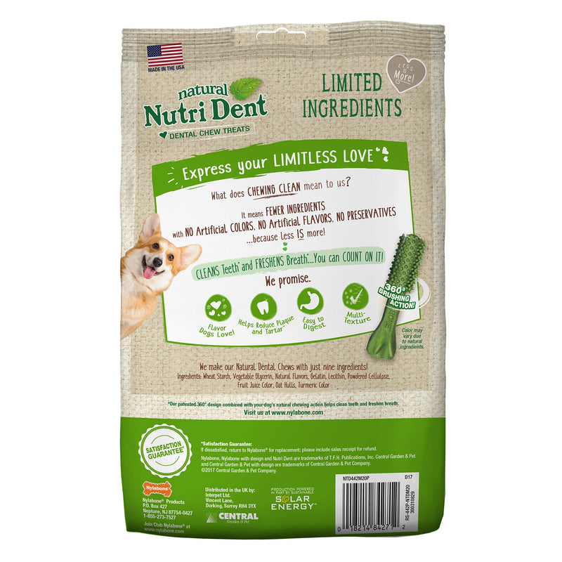 Nylabone Nutri Dent Natural Dental Fresh Breath Flavored Chew Treats 20 Count Medium - Up to 30 lbs. - PawsPlanet Australia