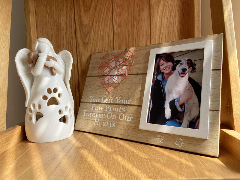 OakiWay Dog Memorial Gifts – Dog's Angel Candle Holder Statue w/Flickering Led Candle - Pet Loss Gifts, Dog Lovers Gifts for Women, Sympathy Gift Ideas for Loss of Dog, Angel Figurines Dog Decor - PawsPlanet Australia