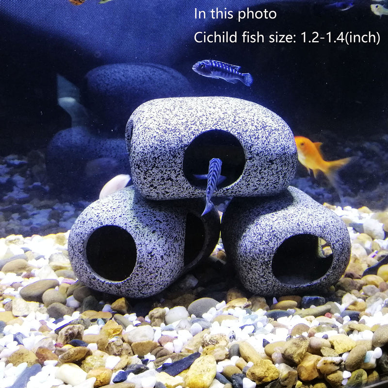 SpringSmart Aquarium Hideaway Rocks for Aquatic Pets to Breed, Play and Rest, Safe and Non-Toxic Ceramic Fish Tank Ornaments, Small Decor Rocks for Betta (3.7"x2.7"x2"(1 pc)) 3.7"x2.7"x2"(1 pc) - PawsPlanet Australia
