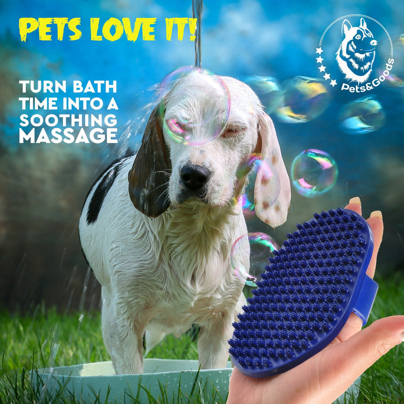 Dog Grooming Brush - Dog Bath Brush - Cat Grooming Brush - Dog Washing Brush - Rubber Dog Brush - Dog Hair Brush - Dog Shedding Brush - Pet Shampoo Brush for Dogs and Cats with Short or Long Hair Basic - PawsPlanet Australia