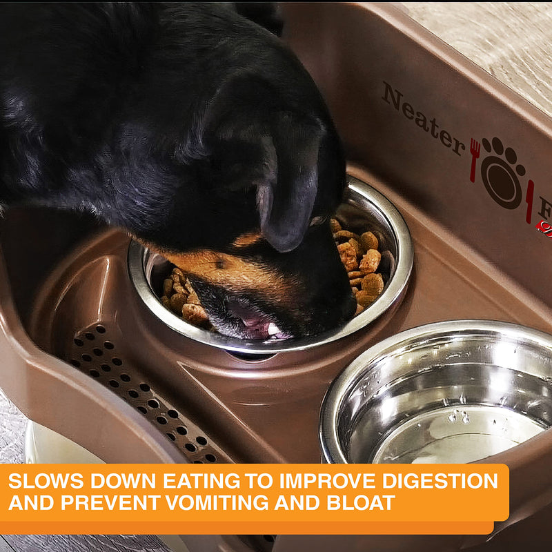 NEATER PET BRANDS Slow Feed Bowl Stainless Steel - Standard Bowls Fit Elevated Feeders 1 Cup - Fits 5.75 - 6.25 Inch Opening - PawsPlanet Australia