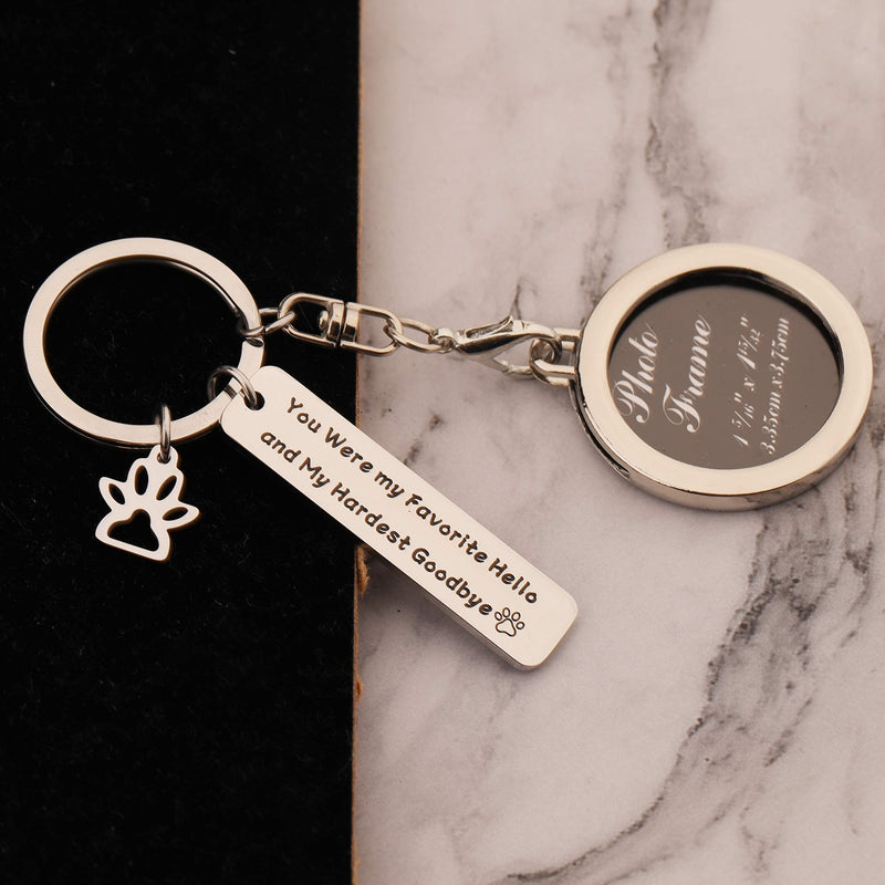 [Australia] - LQRI Pet Loss Gift Pet Memorial Picture Frame Keychain You are My Favorite Hello My Hardest Goodbye Keychain Keepsake in Memory of Dog Cat silver 