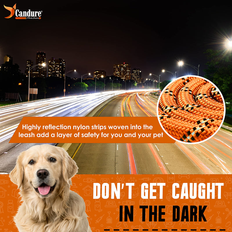 Candure dog leash for large dogs and small dogs, training leash for dogs, bite-resistant dog leash, round tow leash with soft padding, rope dog leash 1.5 m dog leash house leash for dogs orange - PawsPlanet Australia